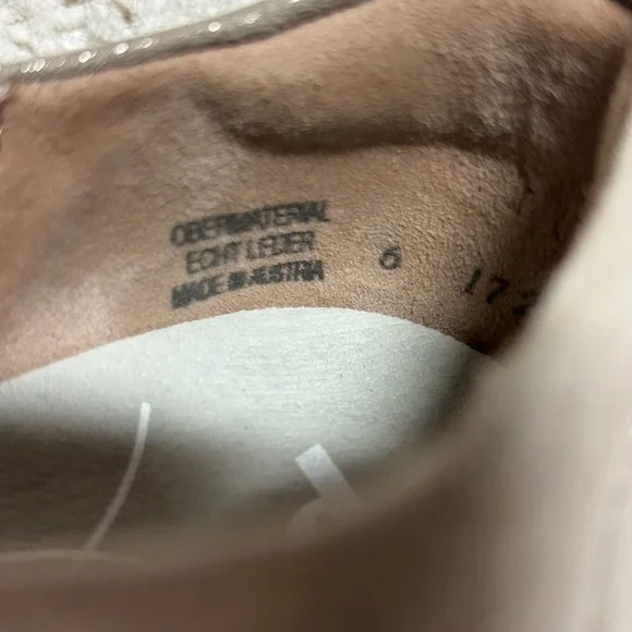 Paul Green $498 Genuine‎ Leather Taupe Shimmer Platform Lace Up Sneakers US 8.5 - Picture 10 of 16